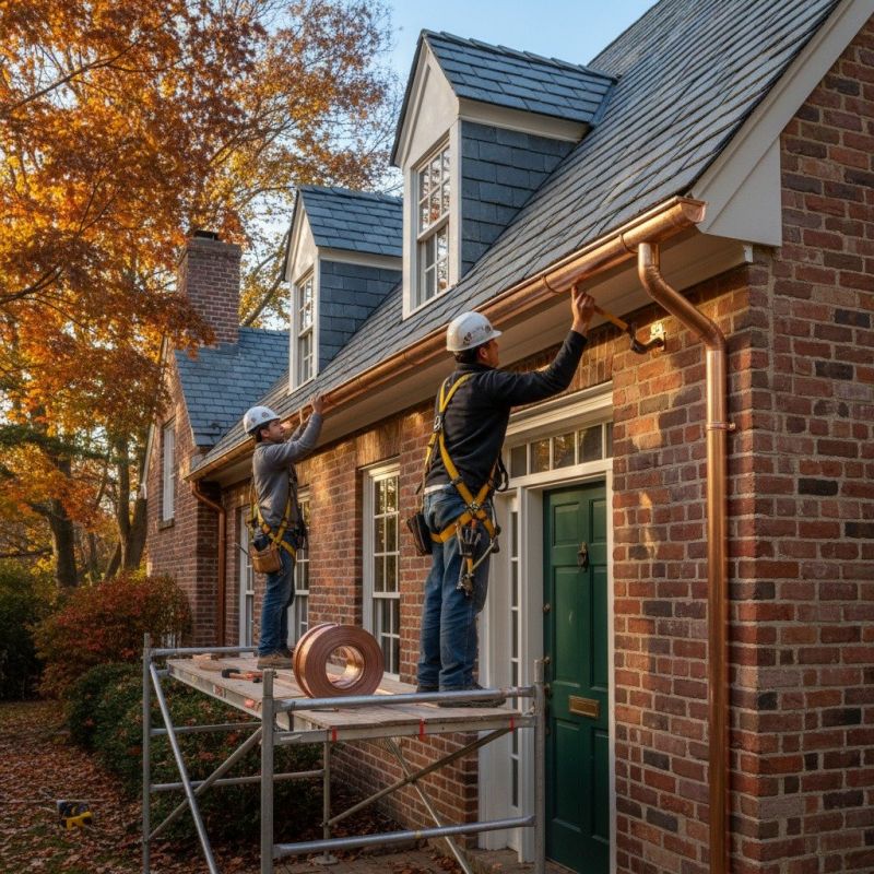 Copper Downspout Installation in Mcdonough, GA